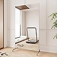 brisafe Home Gym Mirror 360° Swivel on Wheels, 67" X 40" Extra Large Full Body Rolling for Yoga, Nano Film Super Lightweight Unbreakable Full Length Mirror, Black, 9.5 lbs
