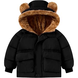 BFUSTYLE Toddler Coat 6M-5T Winter Clothes Baby Boy Girl Jacket with Hood | Long Sleeve Windproof Fleece Lined Zipper Closure