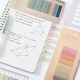 Udewo 600 Pcs Sticky Tabs Transparent Morandi Color with Ruler 4.5x1.2cm view 4