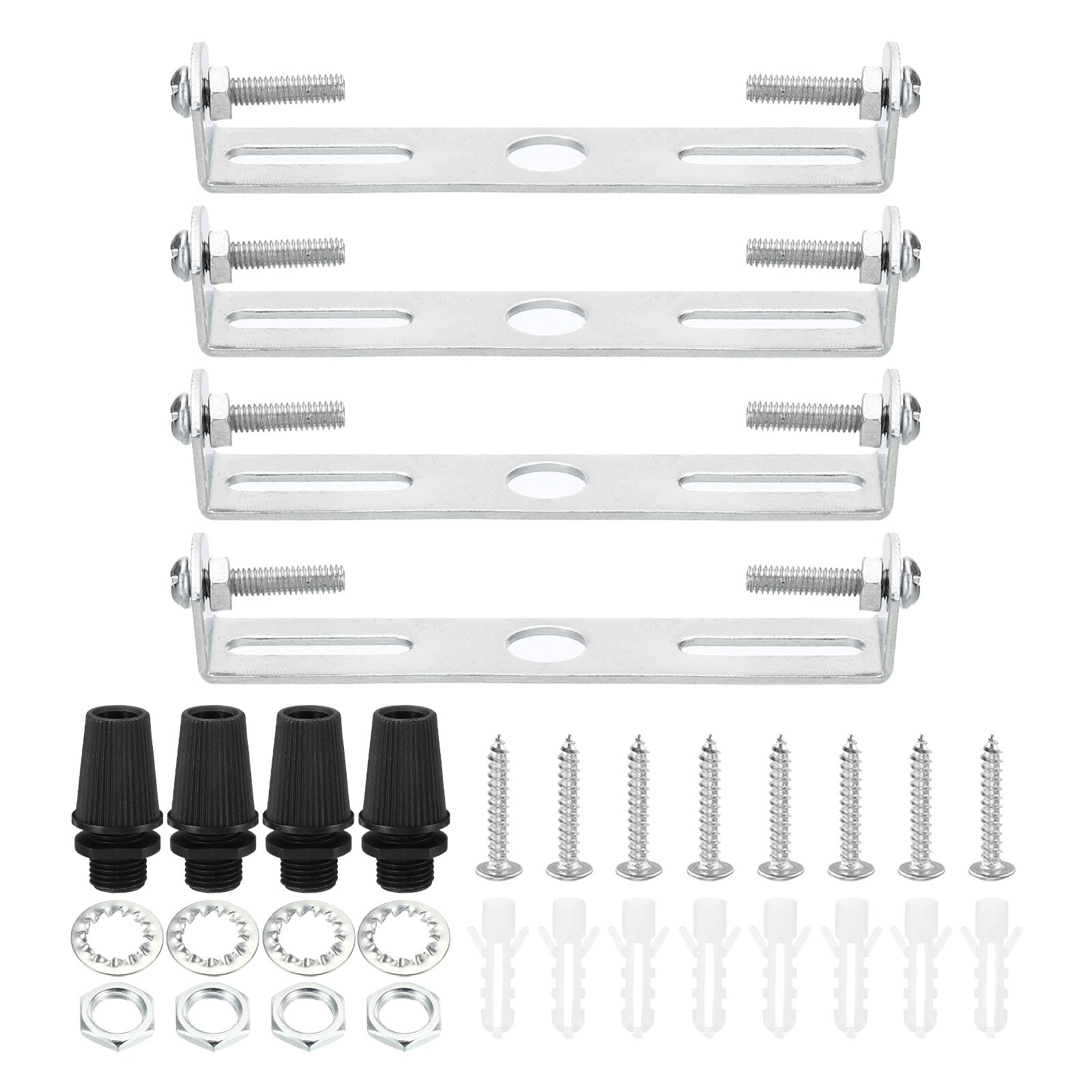 PATIKIL 90mm Ceiling Light Plate Kit, 4 Set Light Fixture Mounting Bracket Plate Steel Crossbar for Home Office Pendant Wall Light, with Screw Washer Nut
