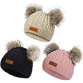 Century Star 6-36 Months Toddler Beanie - Baby Girl Winter Hats Warm Knit Baby Beanie Infant Pom Pom Cap