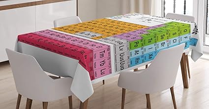 Amazon Com Ambesonne Periodic Table Tablecloth Science