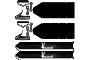 Bailiyake 2 Set Deer Drag Sleds with Heavy Duty Deer Drag Strap and Rope,Deer Cart Game Hauler Thickened Hunting Accessories for Antelope Deer Elk Hauling,Hunting,Fire Wood,Ice Fishing