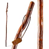 Brazos Rustic Wood Walking Stick, Sassafras, Traditional Style Handle, for Men &amp; Women, Made in the USA, 55"