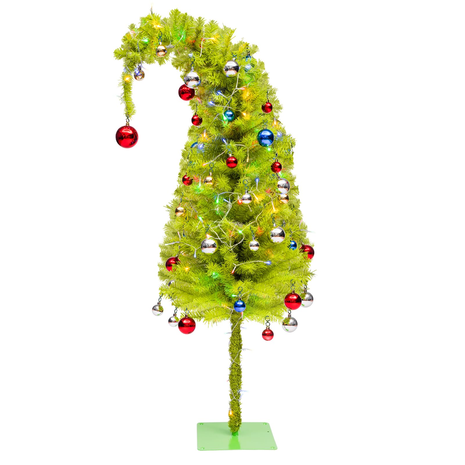 Photo 1 of DONGULI 6 Ft Christmas Tree, Bendable Artificial Christmas Tree for Indoor Outdoor with Lights Decorations Balls Christmas Holiday Decor for Home Office Street