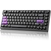 YUNZII RT75 PRO Dual 8K Wireless Gaming Keyboard (Black,Red Switch) | Hall Effect Magnetic Switches &amp; 128KHz Scan Rate,BT/USB-C/2.4G, RGB, Hot-Swappable, CustomizableTGL/SOCD/DKS/MT for Gamers