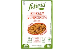 Felicia Gluten Free Pasta, Chickpea Fusilli, 19g Protein per Serving, Organic High Protein and Fibre Noodles, Designed in Ita