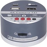 4K Compact Microscope Camera with 8X Magnification, CS Lens Mount, HD Video Output, Button and Remote Control for Microscopy (US