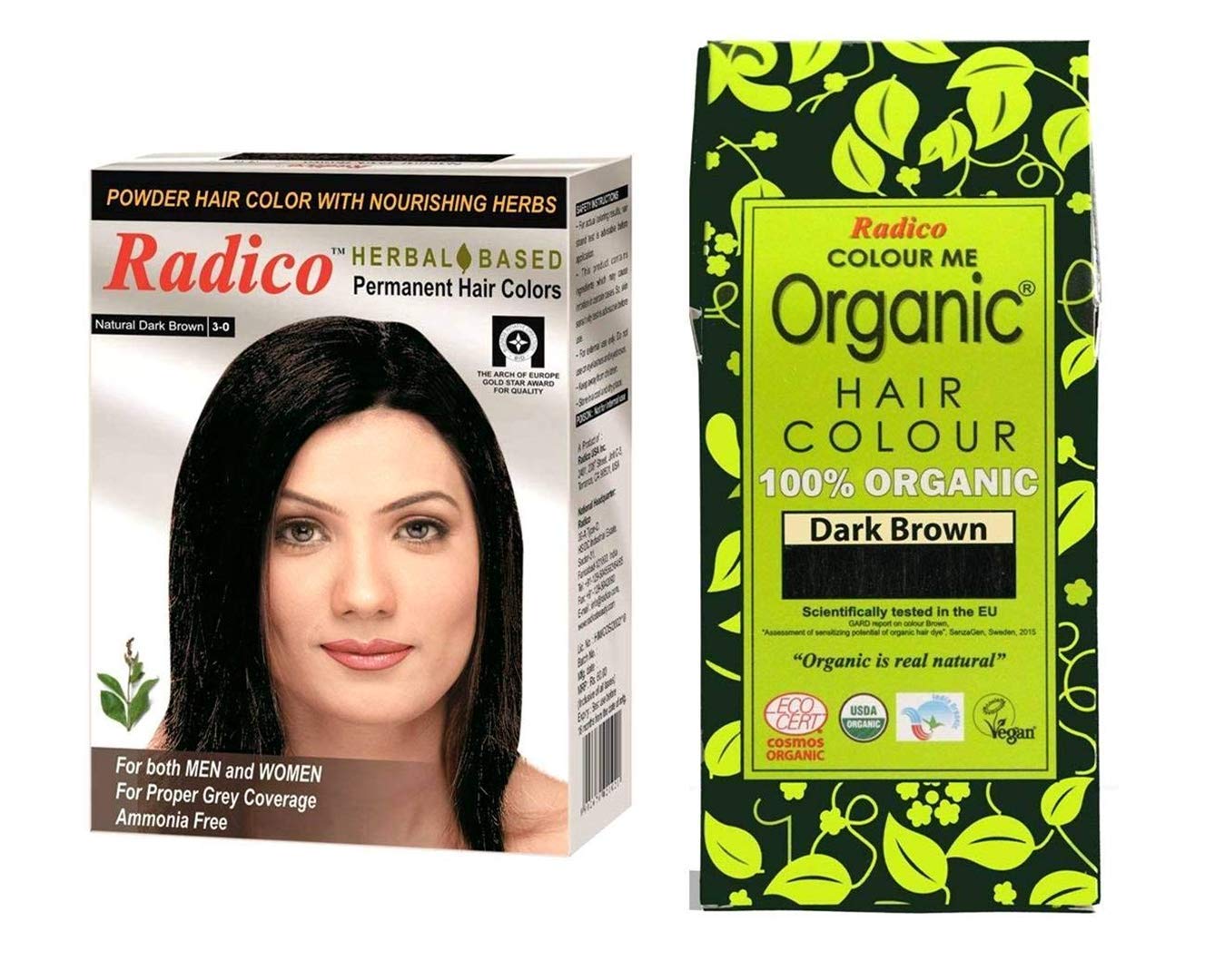 Radico Dark Brown 100 Organic Hair Color With Herbal Natural