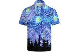 Lxopogk Golf Shirts for Men Funny Polo Short Sleeve Performance Moisture Wicking Quick Dry Mens Hawaiian Polo Shirt