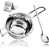 600ML 304 Stainless Steel Double Boiler Chocolate Melting Pot, Melting Pot with Large Serving Spoon for Butter Candy Butter C