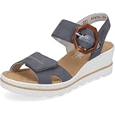 Rieker 67476 Rose Women's Wedge Sandals- Adjustable Anti-Stress Fashion Sandals for Women- Comfortable Everyday Walking Sandals with Light Sole and Supportive Straps