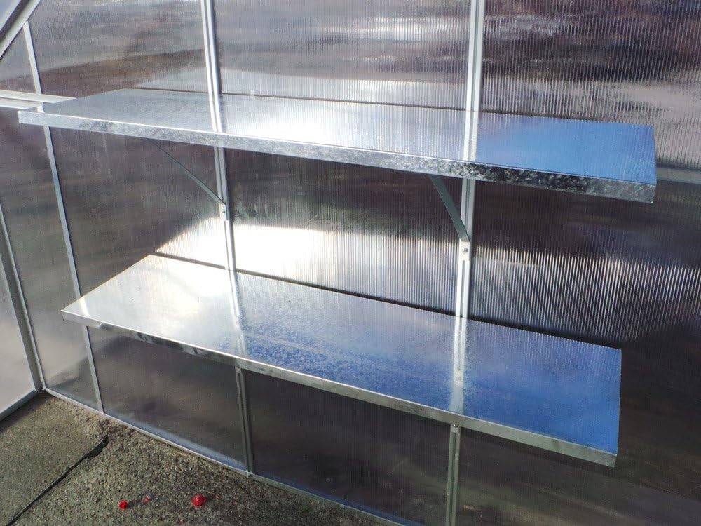 Wandregal für Gewächshaus Duo Hängeregal 120x30 cm für Treibhaus Pflanzenhaus Regal Ablage (2 Stück - 120x30)