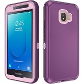 Asuwish Phone Case Samsung Galaxy J2 Pure J2 Core 2018 2020 J 2 Dash 2J Shine 2019 Cell Cover Hybrid Shockproof Hard Protective Heavy Duty Mobile J2Core J2Dash J2Pure J2Shine SM-J260A J260A Purple