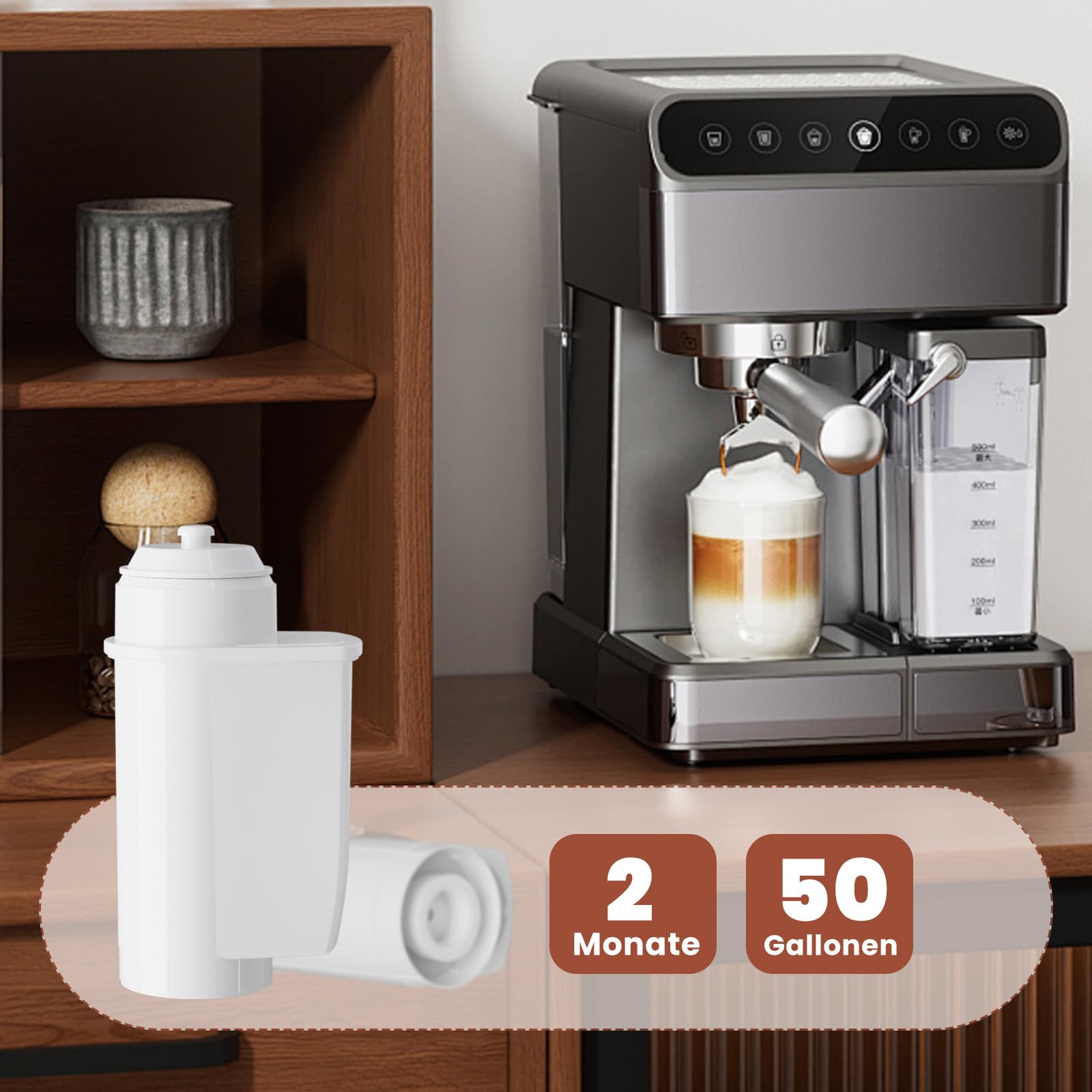 GOLDEN ICEPURE Wasserfilter Kaffeevollautomat für Siemens® Wasserfilter EQ Series, EQ3/EQ6/EQ9, EQ500, S700, Brita® Intenza 575491, Bosch® TCZ7003, TCZ7033, NSF-zertifizierter, 3 stück 8