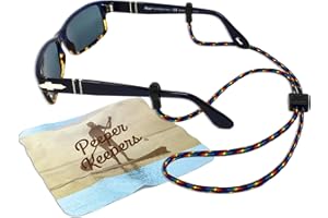 Peeper Keepers Eyeglass Retainer & Sunglass Holder Supercord Adjustable w/Microfiber Cloth
