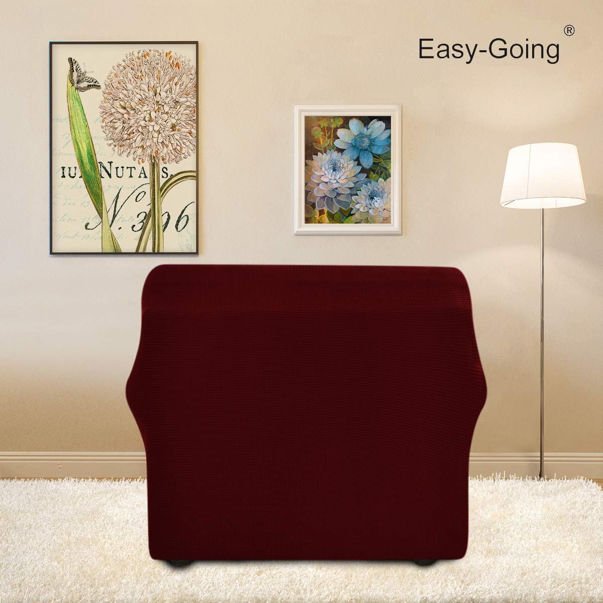 Easy-Going Stretch Chair Sofa Slipcover 1-Piece Couch Sofa Cover Furniture Protector Soft with Elastic Bottom for Kids. Spandex Jacquard Fabric Small Checks(Chair,Dark Gray): Kitchen & Dining
