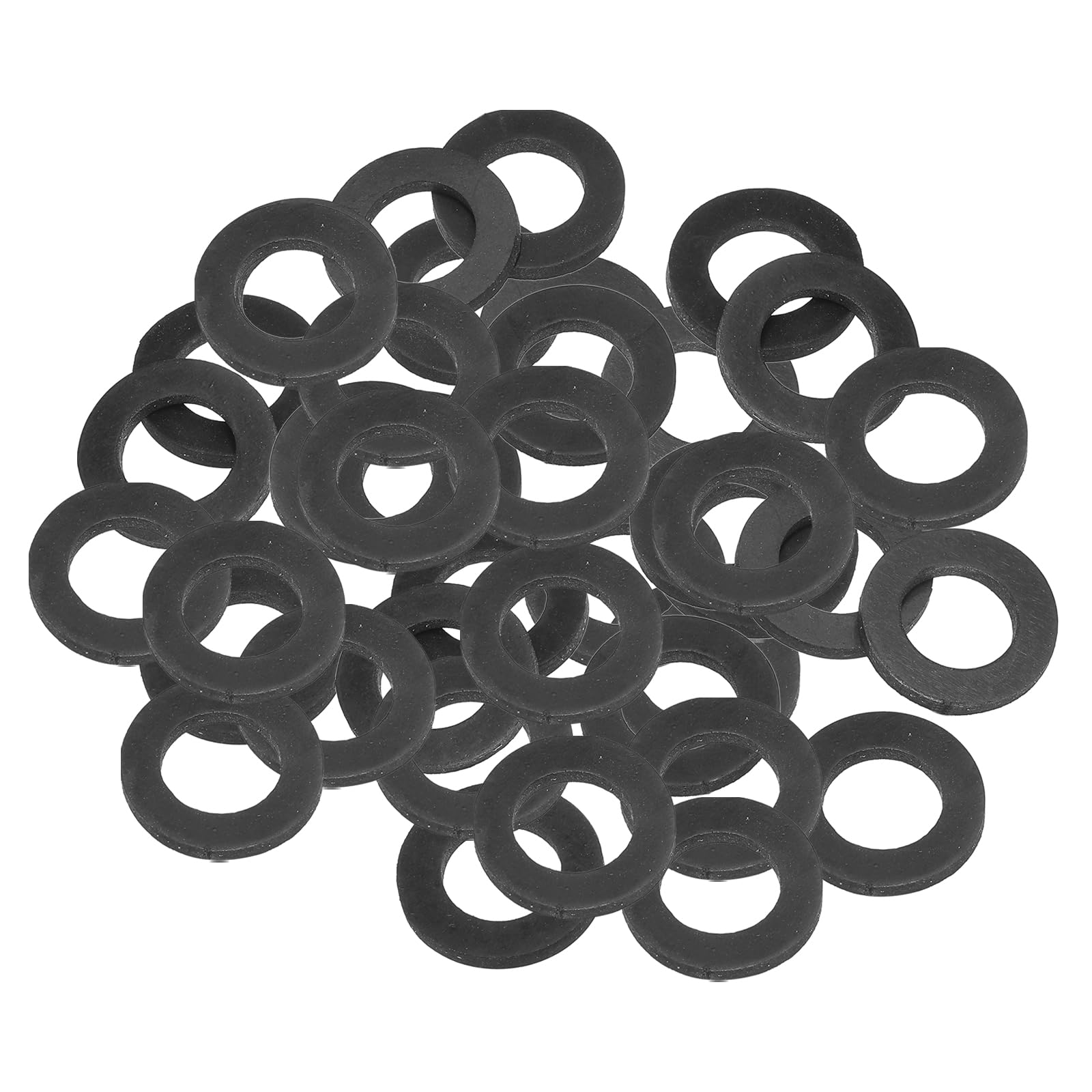 PATIKIL M16 Rubber Flat Washer, 80 Pack 16mm ID 27mm OD 3mm Thick Sealing Spacer Gasket Ring for Faucet Pipe Water Hose Fastener Bolt, Black — image 1