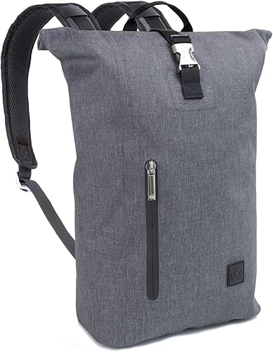 Amazon 北欧デザインブランド The Friendly Swede Berthaga リュック 防水 バックパック デイパック ドライバッグ Pcリュック ロールトップ ウォータープルーフ Tpu ミニマリスト デザイン 通学 通勤 13インチpcポケット付き グレー The Friendly Swede ザ