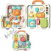 Montessori Toys for Toddler Musical Busy Board Learning Sensory Toys for Kids, Motor Skills Developmental Toy for 18 Month, B