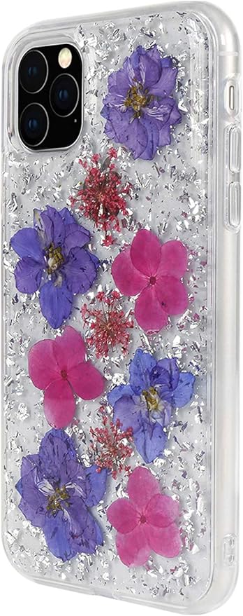 Amazon Switcheasy Iphone 11 Pro Max 対応 ケース クリア キラキラ ラメ 押し花 入り ファッション 透明 ハード カバー ストラップホール 付き おしゃれ スマホケース Apple Iphone11 Pro Max アイフォン11プロマックス 対応 Flash バイオレット