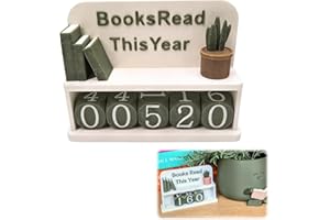 Liyquint Books Read This Year Counter with Number Cubes, Book Tracker, Reading Progress Display for Bookshelf, Home Classroom