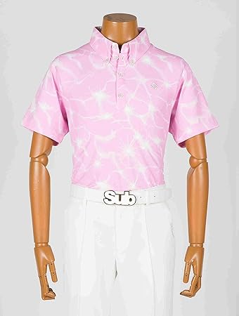 Amazon Co Jp Sub Seventy サブセブンティー ウェーブスターポロシャツ As Pink Llサイズ メンズゴルフポロシャツ ボタンダウン 吸汗速乾 サラカラ ピンク 原産国 日本 季節 春 夏 秋 スポーツ アウトドア