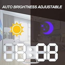 EDUP HOME 3D LED Digital Wall Clock/Desk Alarm