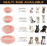Enjamoy Plush Donut Dog Bed 70cm Calming Round Soft Pink view 2