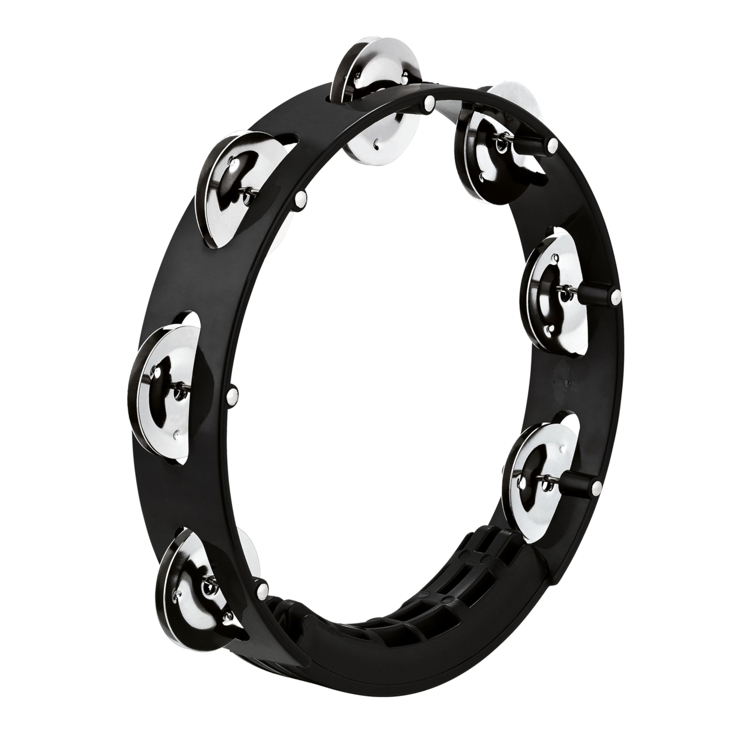 Meinl Percussion Headliner Tour Tambourine - 1-Row Tambourine - 8-inch Diameter - ABS Plastic / Steel, Black / Silver (HTT8BK)