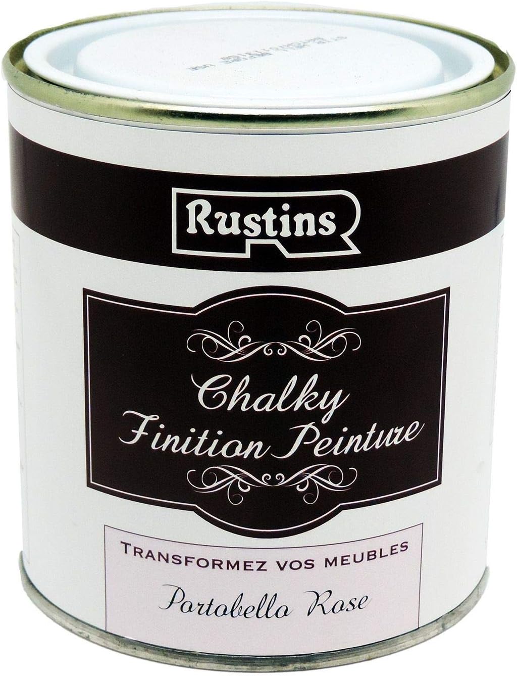 RUSTINS Chalky Finish Paint Portobello Pink 250ml, 250 ml (Pack of 1)