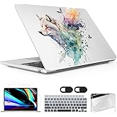 Lepeoac for MacBook Air 13.6 inch Case M4 M3 M2 2025 2024-2022 Release Model A3240 A3113 A2681, Sturdy Plastic Hard Shell Case & Screen Protector for MacBook Air M2 13 inch, Wolf