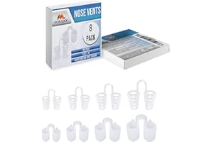 Nose Vent Sinus Relief Dilator (Pack of 8 Various Sizes) - A Simple Solution for Nasal Snorers - Reusable Snoring Device to Enjoy a Peaceful Night's Sleep - by Mobi Lock