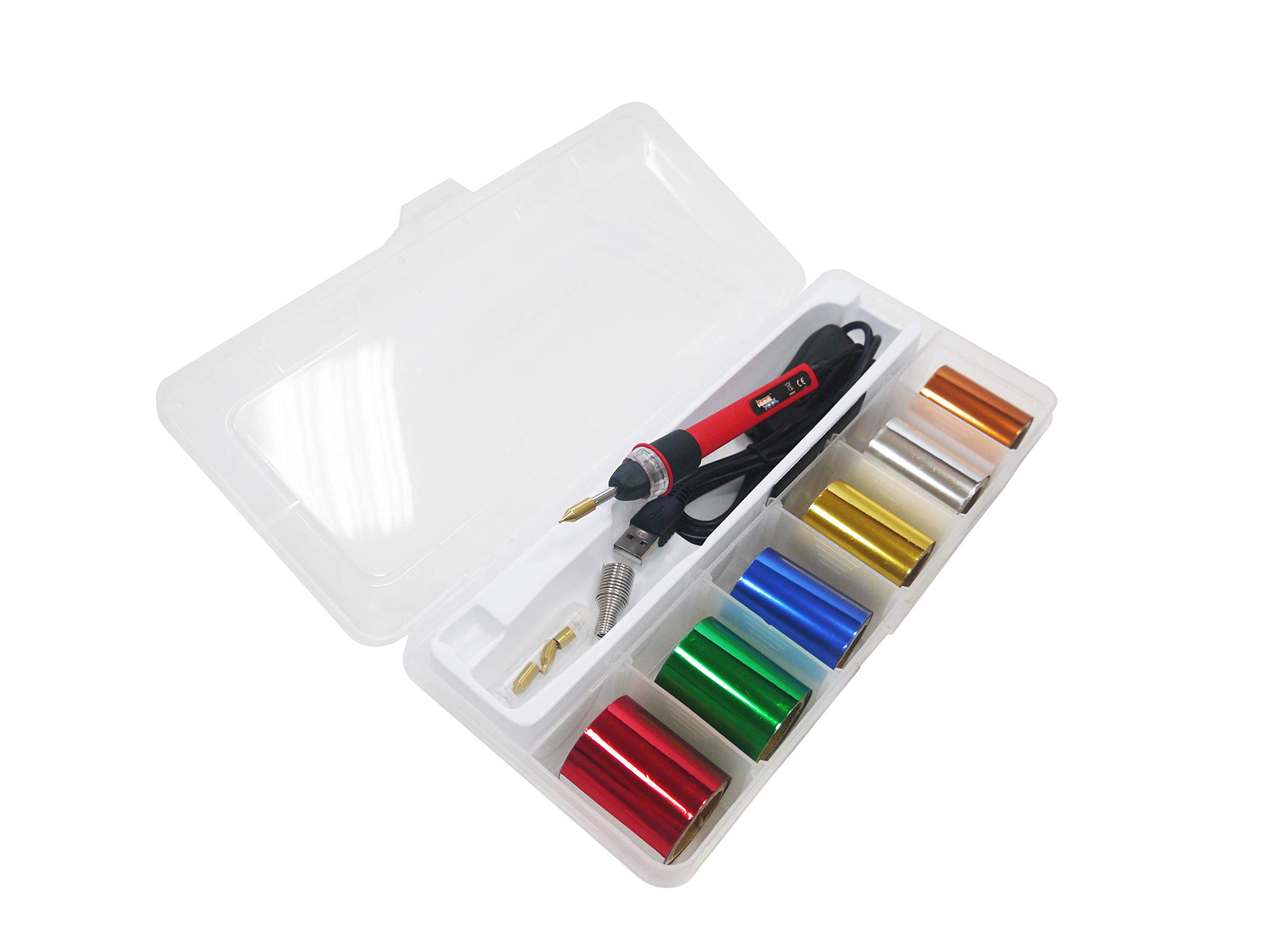 KINGTOOL Hot Foil Embossing Stamping Pen Hot Quill Pen Hot Foil Pen, USB Powered (with 4 Nibs) (Red)