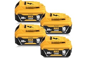 Zuliati DCB206 10.0Ah Replacement for Dewalt 20V Max Battery Compatible with Dewalt 20V Battery DCB206-2 DCB203 DCB201 DCB204 DCD985B DCD771C2 DCS355D1 Power Tools(Yellow-10.0Ah)