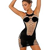 Lingerie Fishnet Dress Mesh Fishnet Bodysuit See Through Chemise, Dress Lingerie for Women, Perfect for Women under 150lb