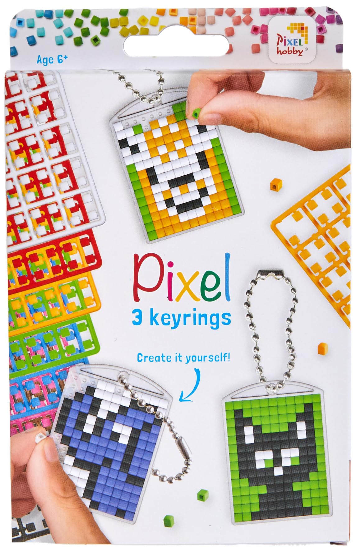 Pracht Creatives Hobby Pixel PX20130 Creative Kit with 3 Keyrings + Booklet 38 Models Animals, Suitable for Ages 8 and Above