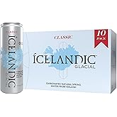 Icelandic Glacial Sparkling Water, Unflavored, 330 ml / 11.1 Fl Oz Cans (Pack of 10)