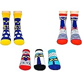 Pete the Cat Socks Gifts (Youth) (5 Pair) - Knee High Low Cut Socks - Fits Shoe Size: 9-3 (Kids)