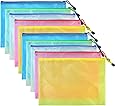 Bantoye 10 Pcs A4 Zipper File Bags, Zippered Waterproof PVC Pouch Plastic Zip Document Filing Folder 5 Colors