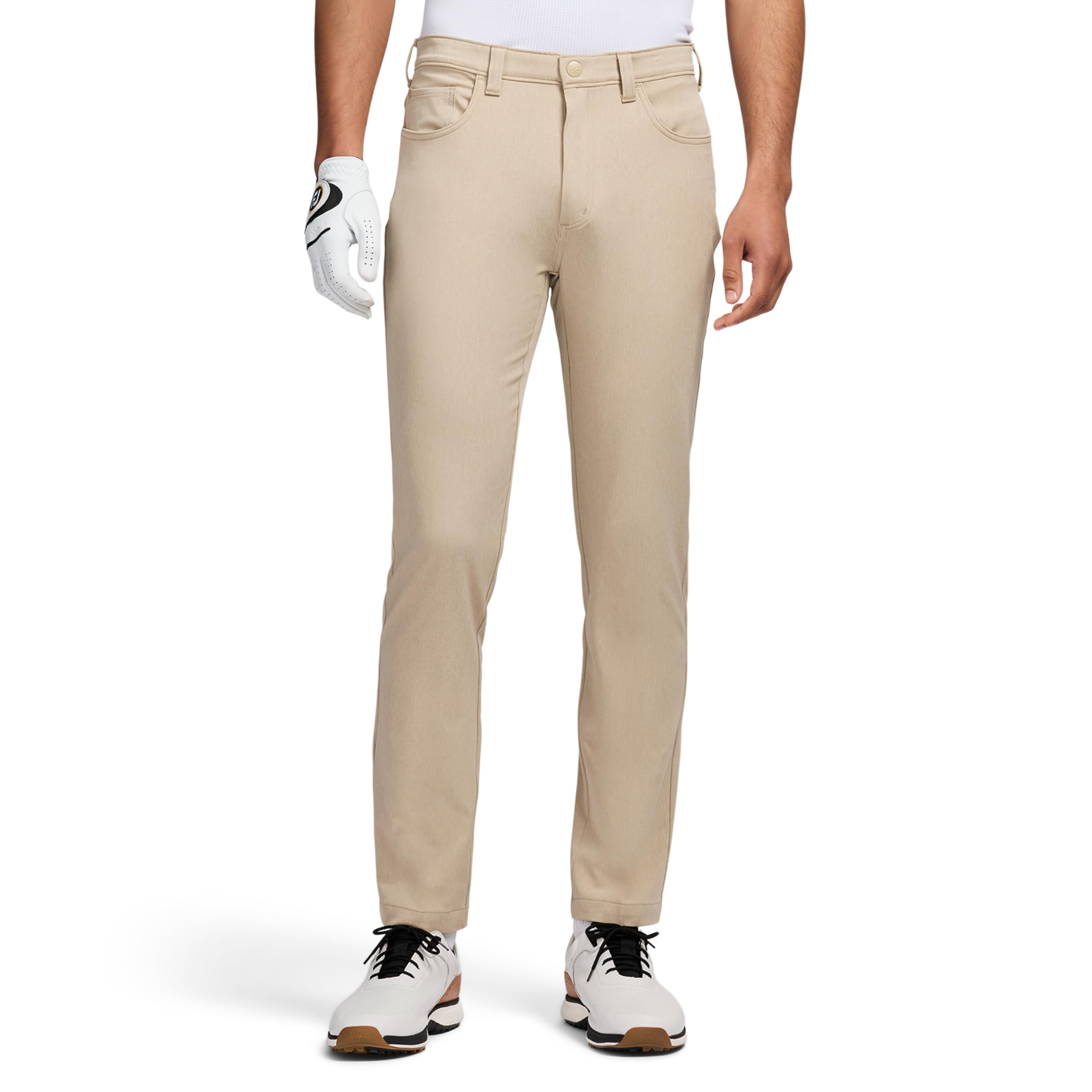 Izod Men’s Swingflex Performance Stretch Dobby 5 Pocket Straight Leg Pant, Plaza Taupe, 36W x 30L