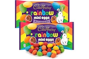 SWEETSIDE CANDY CO. Easter Cadbury Mini Rainbow Eggs (1 Pounds) 2 Bags of Cadbury Chocolate Eggs Each 8 oz, Cadbury Mini Eggs Perfect for Easter Celebrations, Treat Yourself to the Ultimate Chocolate Eggs Experience.