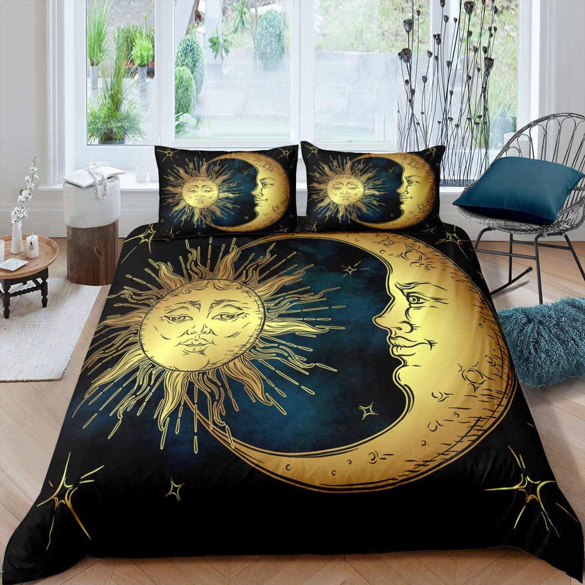Buy Boho Hippie Celestial Bedding Set Sun Moon Duvet Cover for Kids