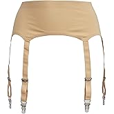 TVRtyle Black Plus Size Metal Buckles 6 Wide Straps Sexy Women Seamless Garter Belt for Stockings S504R