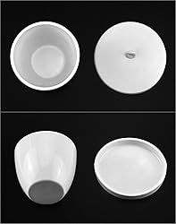 QWORK Lab Porcelain Crucible with Lid, 6 Pack, 50ml