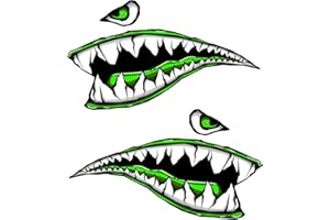 IMMORTAL GRAPHIX Side Gas Tank Fighter Shark Teeth Green P-40 3D Gel Motorcycle Gas Tankpad h Motorcycle Decal Sticker