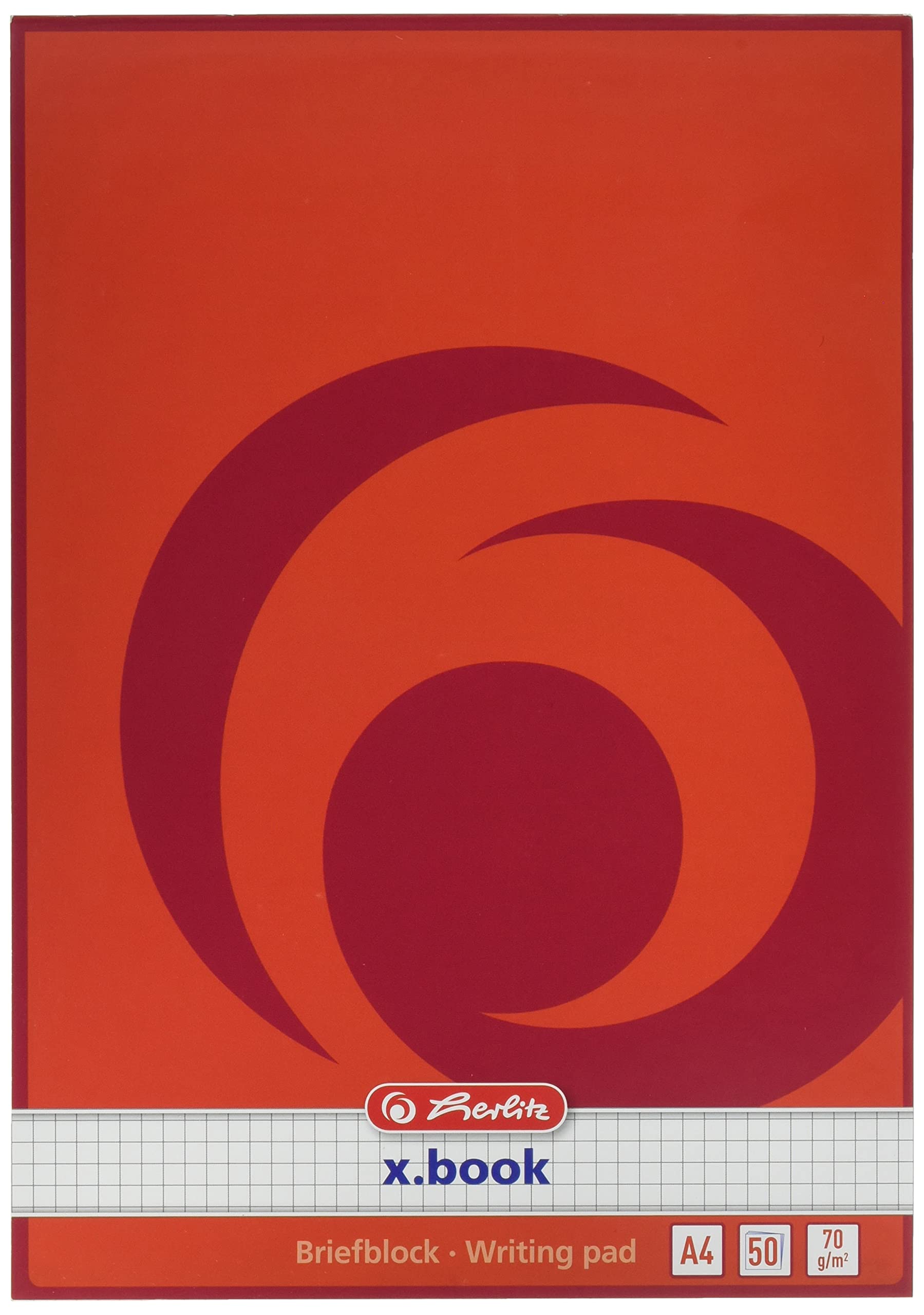 Herlitz 717405 Head Bound Refill Writing Pad A4 50 Sheets Chequered a4