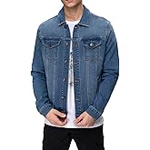 FASHIONSPARK Men’s Rugged Wear Button Down Denim Jacket Fashion, Classic Long Sleeve Jean Jacket