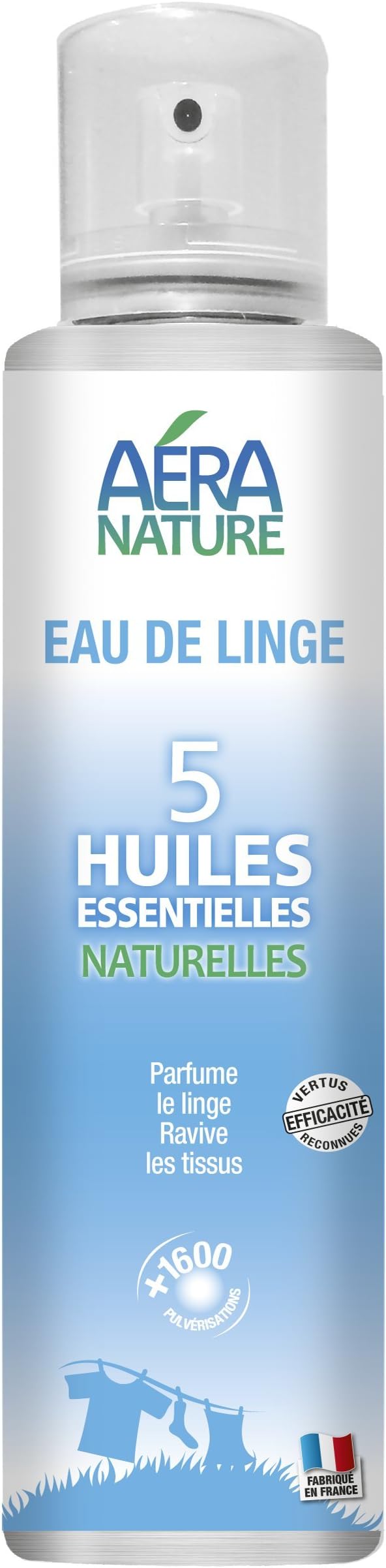 "Eau de linge" Natural Linen Water, 250 ml, with 5 Essential Oils