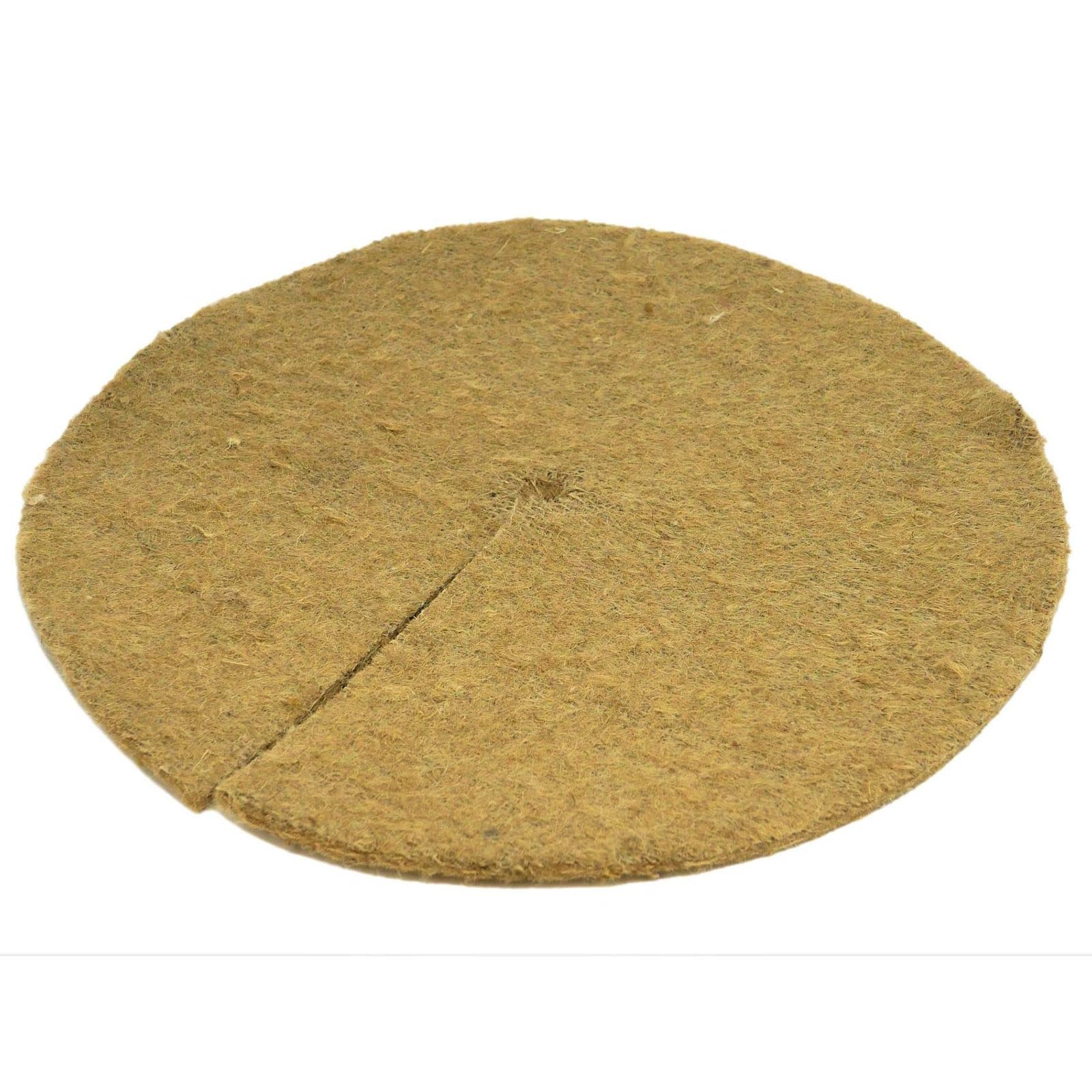 5.4" OD Mulch Ring, 12 Pack Round Non-Woven Fabric Mat Plant Protection Cover Garden Barrier, Beige